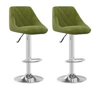Vidaxl taburete de cocina 2 unidades de terciopelo verde claro