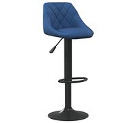 vidaXL Taburete de Cocina Casa Bistró Pub Restaurante Mostrador Asiento Reposapiés Silla Alta de Bar Moderno Ajustable de Terciopelo Azul
