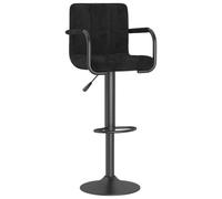 vidaXL Taburete de Cocina Casa Pub Bistró Restaurante Mostrador Asiento Reposapiés Silla Alta de Bar Moderno Ajustable de Terciopelo Negro
