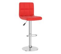 vidaXL Taburete de Cocina Casa Pub Bistró Restaurante Mostrador Asiento Reposapiés Silla Alta de Bar Moderno Ajustable Cuero Sintético Rojo