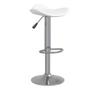Vidaxl taburete de cocina de acero cromado y cuero artificial blanco