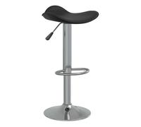 Vidaxl taburete de cocina de acero cromado y cuero artificial negro