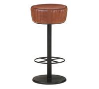 Vidaxl taburete de cocina de cuero auténtico marrón