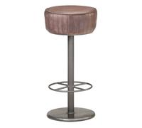 Vidaxl taburete de cocina de cuero auténtico marrón envejecido 37 cm