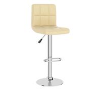 Vidaxl taburete de cocina de cuero sintético color crema