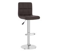 Vidaxl taburete de cocina de cuero sintético marrón
