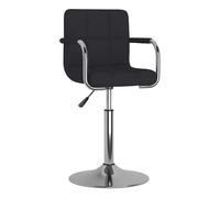 Vidaxl taburete de cocina de tela negro