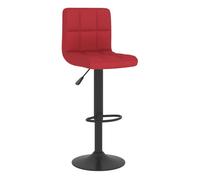 Vidaxl taburete de cocina de tela rojo vino tinto