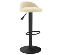 vidaXL Taburete de Cocina de Terciopelo Color Crema, Silla, Silla de mostrador, Silla de Pub, sillas, sillas de mostrador, sillas de Pub