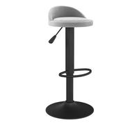 Vidaxl taburete de cocina de terciopelo gris claro