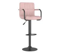 Vidaxl taburete de cocina de terciopelo rosa