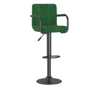 Vidaxl taburete de cocina de terciopelo verde oscuro