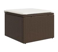 vidaXL Taburete de Jardín con Cojín, Asiento Exterior, Taburete Cubo, Mueble Descanso para Patio Terraza Balcón, Ratán Sintético Marrón