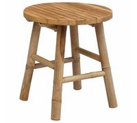 vidaXL Taburete de Jardín Marrón Claro Ø 38 x42 cm Bambú, Taburete de Jardín, Asiento de Bambú Duradero, Ligero, Fácil de Limpiar, Solución Moderna para Espacios Interiores y Exteriores