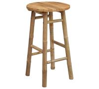 vidaXL Taburete de Jardín Marrón Claro Ø 38 x68 cm Bambú, Taburete de Jardín, Asiento de Bambú Duradero, Ligero, Fácil de Limpiar, Solución Moderna para Espacios Interiores y Exteriores