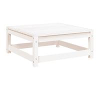 vidaXL Taburete de Jardín, Reposapiés Otomana de Palets, Mesa de Centro, Asiento Mueble para Patio Terraza Balcón, Madera Maciza de Pino Blanco