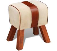 vidaXL Taburete de Libro Marrón Cuero