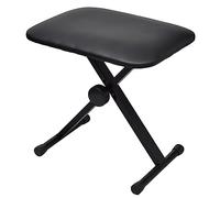 vidaXL Taburete de Piano de Acero y Cuero Artificial Negro Banqueta de Teclado
