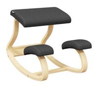 vidaXL Taburete de Rodillas, Silla Ergonómica para Rodillas, Mecedora Acolchada, Silla para Dormitorio Oficina, Madera Contrachapada de Abedul Negro