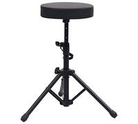 vidaXL Taburete de Tambor Ajustable Negro Redondo