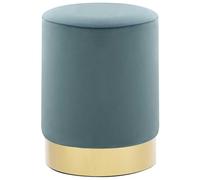 vidaXL Taburete de Terciopelo 28 x 36 cm Azul Claro y Dorado