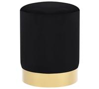Taburete De Terciopelo Negro Y Dorado Vidaxl