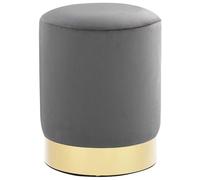 Taburete De Terciopelo Gris Oscuro Y Dorado Vidaxl