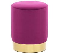 vidaXL Taburete de Terciopelo 28 x 36 cm Casa Jardín Cocina Comedor Decoración Diseño Estilo Mobiliario Mueble Asiento Banco Banqueta Banquillo Morado y Dorado