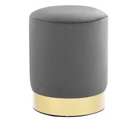 Taburete De Terciopelo Gris Oscuro Y Dorado Vidaxl