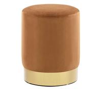 Vidaxl taburete de terciopelo 28 x 36 cm marrón y dorado