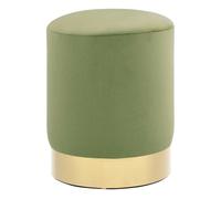 Taburete De Terciopelo Verde Mostaza Y Dorado Vidaxl