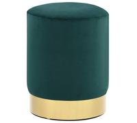 vidaXL Taburete de Terciopelo 28 x 36 cm Verde Mostaza y Dorado Asiento Tocador Vestidor