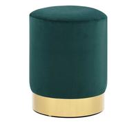Taburete De Terciopelo Verde Oscuro Y Dorado Vidaxl