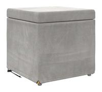 vidaXL Taburete Gris Claro Terciopelo y Madera Fabricada, Muebles Modernos y duraderos para hogares Actuales, Combinados con un diseño ergonómico para Confort y Durabilidad