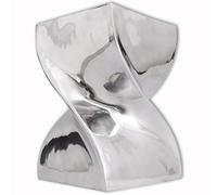 vidaXL Taburete/Mesa Auxiliar con Forma Retorcida de Color Aluminio Plateado