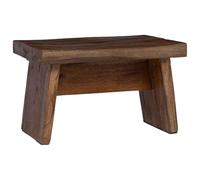 vidaXL Taburete Natural 29 x 20 x 17 cm Madera de Caoba, Sala de Estar, Estilo rústico, Muebles duraderos, Textiles acogedores, toques Beige, inspiración Decorativa, Ideas de Asientos