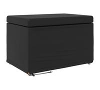 vidaXL Taburete Negro Cuero Sintético y Madera Fabricada, Muebles Modernos y duraderos para hogares Actuales, Combinados con un diseño ergonómico para Confort y Durabilidad