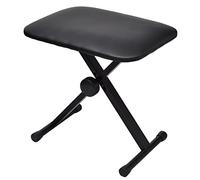 vidaXL Taburete de Piano de Acero y Cuero Artificial Negro Banqueta de Teclado