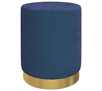 vidaXL Taburete Redondo con Almacenaje Silla Asiento Butaca Sala de Estar Salón Dormitorio Habitación Pasillo Entrada Terciopelo Azul