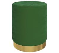 vidaXL Taburete con Almacenaje Redondo Reposapiés Silla Asiento Contenedor Cofre Pasillo Entrada Muebles Sala de Estar Salón Verde Terciopelo
