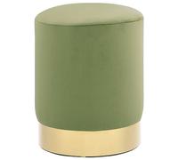 vidaXL Taburete Verde Oscuro y Dorado Terciopelo