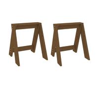 Vidaxl taburetes 2 uds madera maciza de pino marrón miel 40x40x45 cm