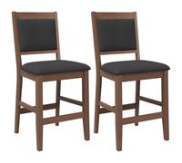 vidaXL Taburetes de Bar con Cojines, 2 Unidades, Madera Maciza marrón, Goma