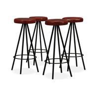 Vidaxl taburetes de barra de cocina 4 unidades cuero auténtico 76 cm