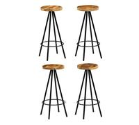 Vidaxl taburetes de barra de cocina 4 unidades madera maciza de mango