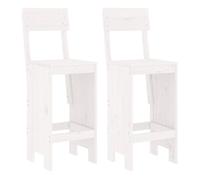 Vidaxl taburetes de cocina 2 uds madera pino blanco 40x48,5x115,5 cm