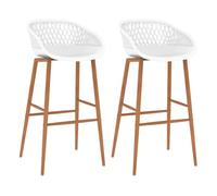 Vidaxl taburetes de cocina 2 unidades blanco