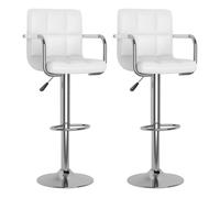 Vidaxl taburetes de cocina 2 unidades cuero sintético blanco