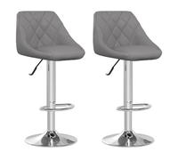 Vidaxl taburetes de cocina 2 unidades cuero sintético gris