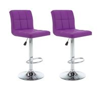 Vidaxl taburetes de cocina 2 unidades cuero sintético morado